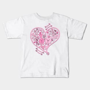 Two Cute Bunnies in Love 3D Kids T-Shirt